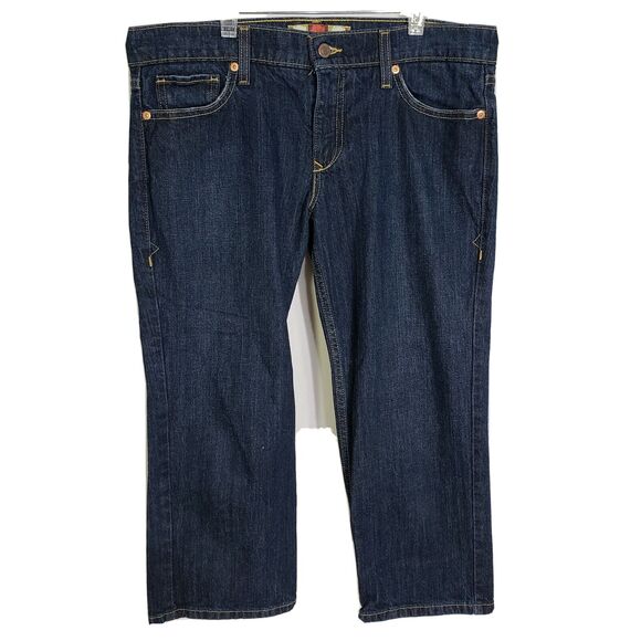 Old Navy Womens Jean Capris Size 10 Ultra Low Waist Blue Denim Stretch Dark Wash - Picture 1 of 8